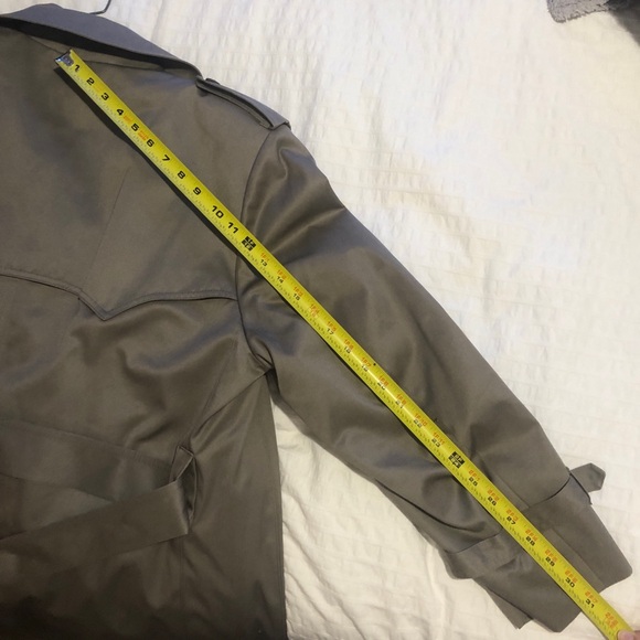 London Fog Towne Vintage 80s 90s Mens size 38 Short Grey Lined Trench Coat - Picture 14 of 15